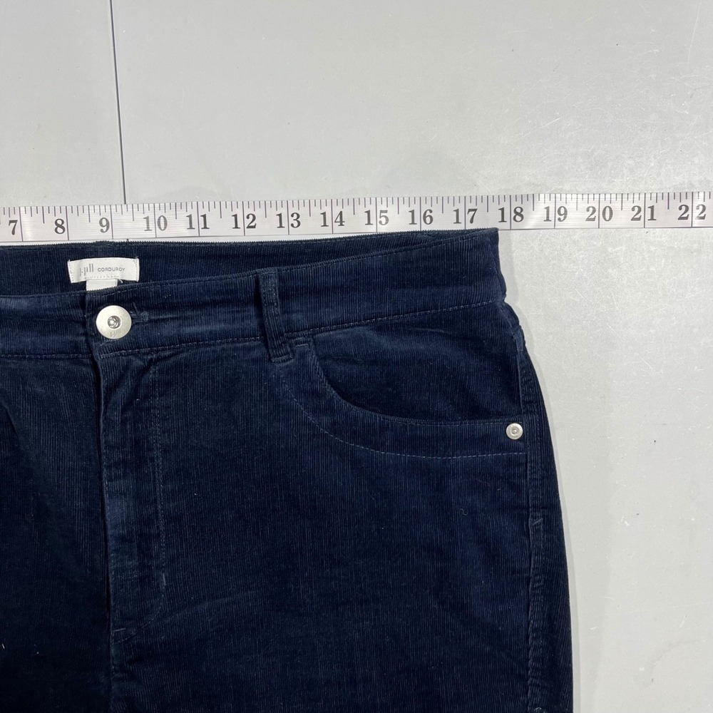 J. Jill Preppy Boho Navy Mature Corduroy Pants Womens 12 Stretch Straight Leg - Picture 4 of 10
